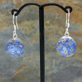 Real Forget-me-not Silver Flower Earrings